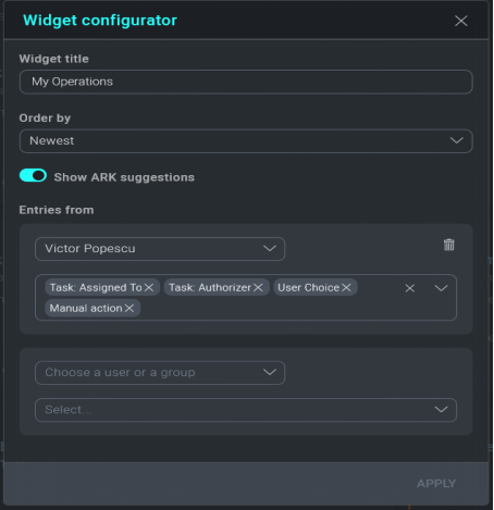 Widget configurator