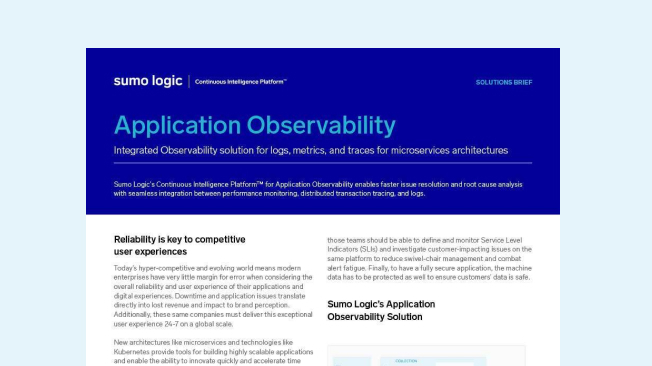 Application Observability solution brief