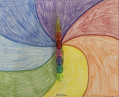Little Sumo, Medhansh Sirohi (8), sharing Pride Artwork