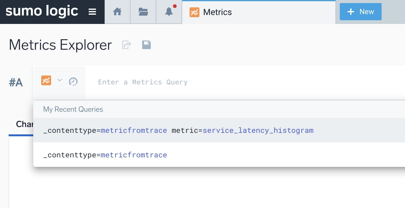 Easily find your recently used Metrics queries