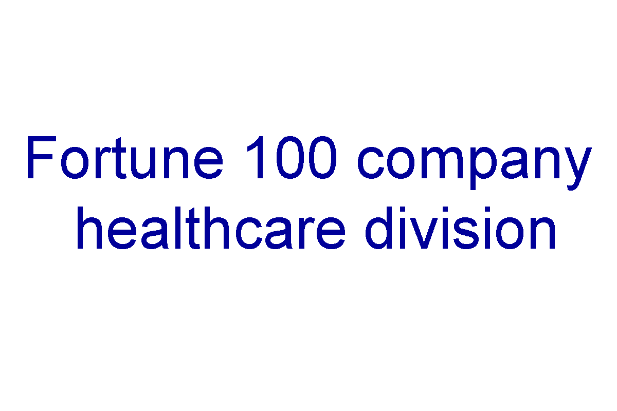 Fortune 100 company, healthcare division